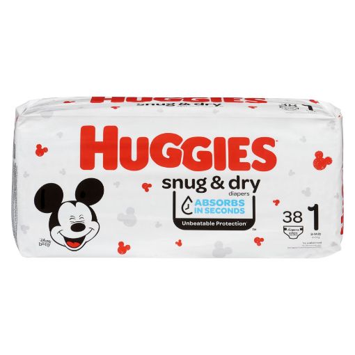 Picture of HUGGIES SNUG and DRY DIAPERS STEP 1 JUMBO PACK 38S