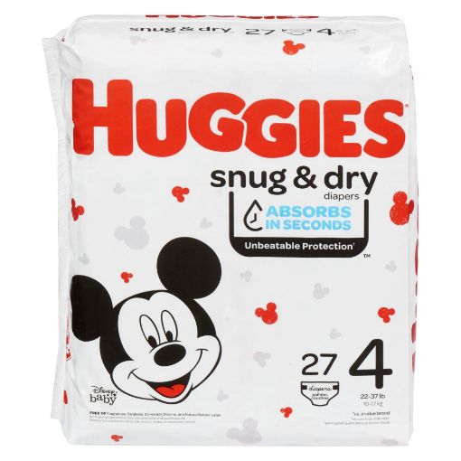 Picture of HUGGIES SNUG AND DRY DIAPERS SIZE 4 JUMBO PK 27S                           