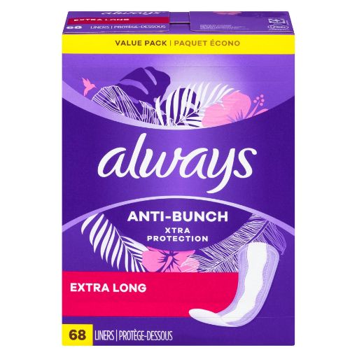 Picture of ALWAYS XTRA PROTECTION DAILY LINERS EXTRA LONG - UNSCENTED 68S             