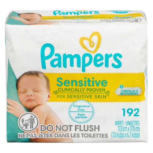 Picture of PAMPERS SENSITIVE 3X WIPES - REFILL 192S                                   