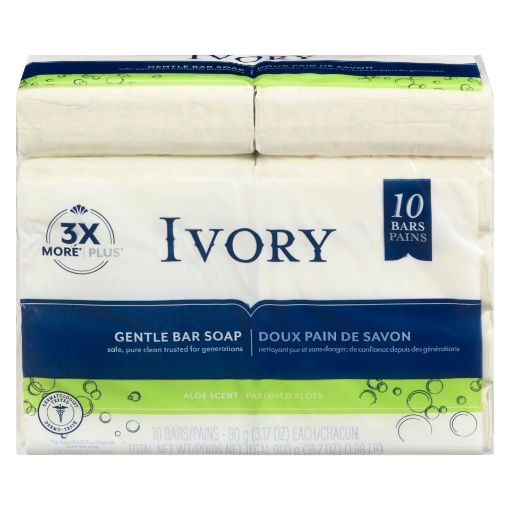 Picture of IVORY BAR SOAP - SIMPLY ALOE 10X90GR                                       