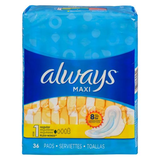 Picture of ALWAYS MAXI PAD - REGULAR W/WINGS  36S