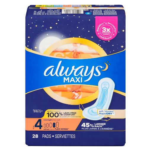 Picture of ALWAYS MAXI PAD - OVERNIGHT  28S                                           