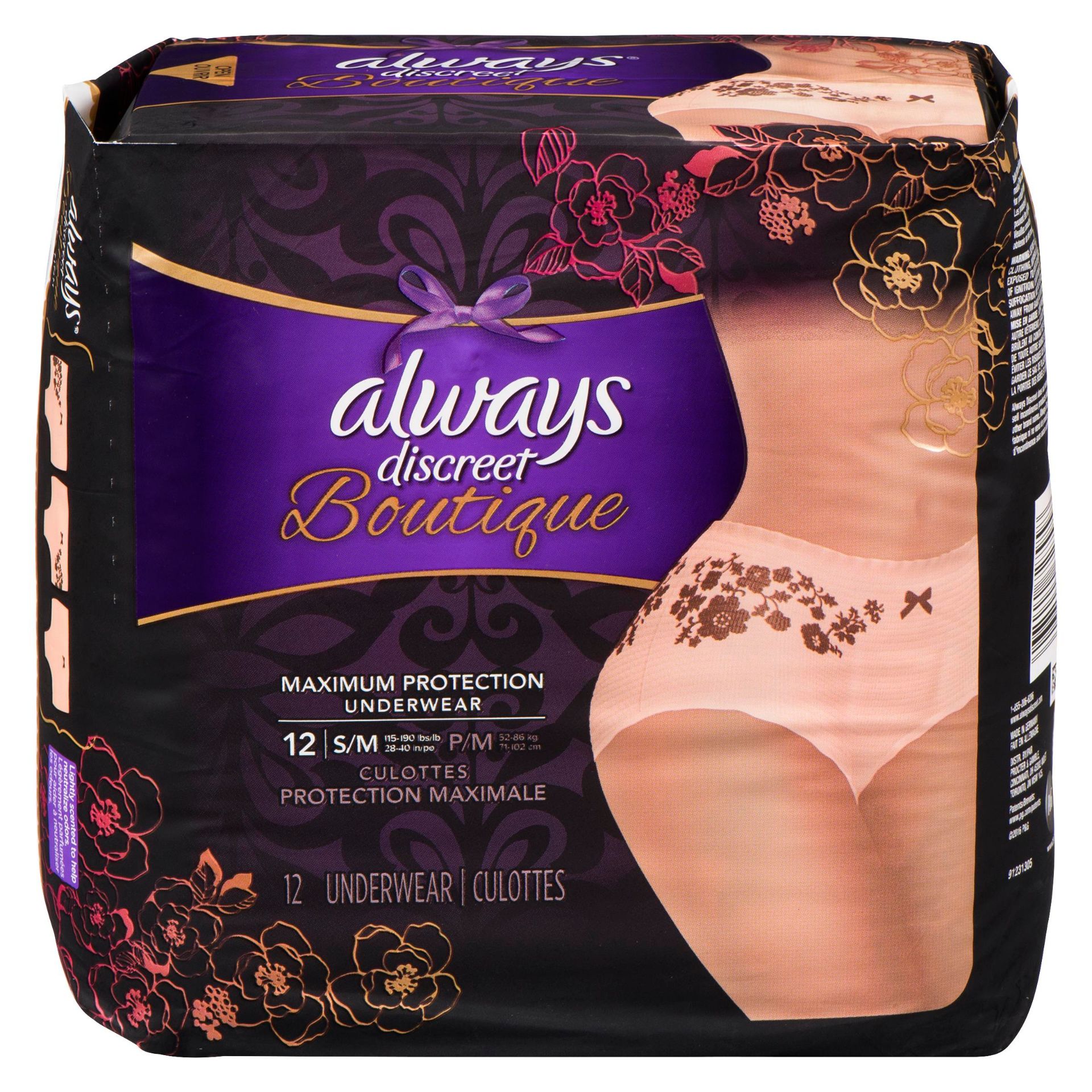 Always Discreet Max Protection Underwear, L - 17 Count