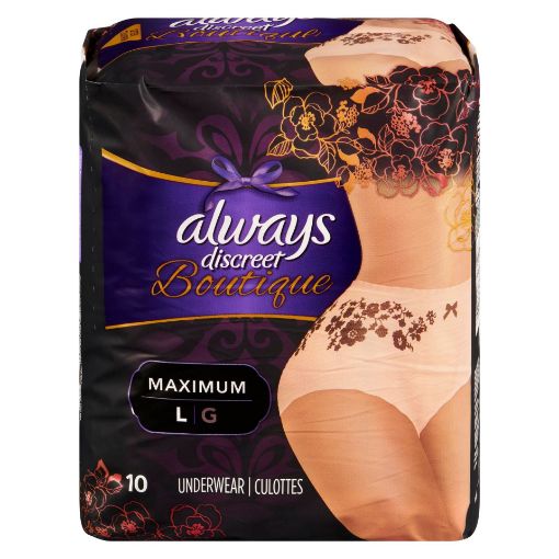 Pharmasave  Shop Online for Health, Beauty, Home & more. ALWAYS DISCREET  BOUTIQUE UNDERWEAR - LOW RISE BLACK LG 10S