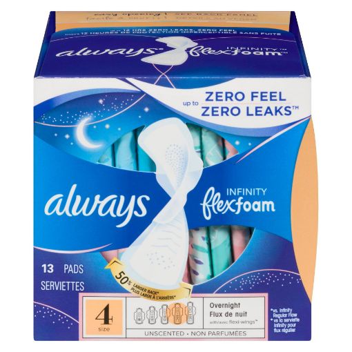 Picture of ALWAYS INFINITY PAD - OVERNIGHT - UNSCENTED 1X - SIZE 4 13S                