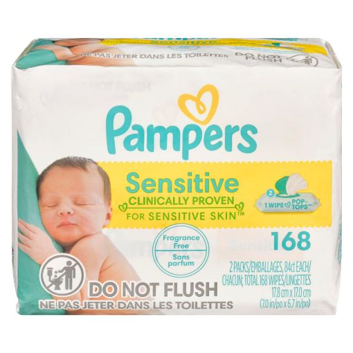 Picture of PAMPERS BABY WIPES - SENSITIVE 168S