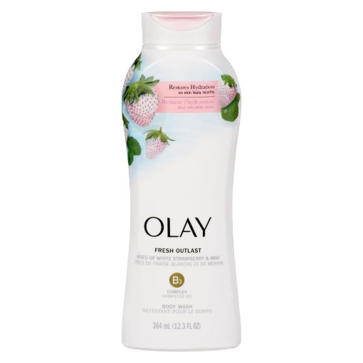 Picture of OLAY BODY WASH - FRESH OUTLAST WHITE STRAWBERRY and MINT 364ML