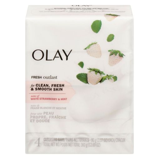 Picture of OLAY BAR SOAP - COOLING WHITE STRAWBERRY and MINT 4X90GR