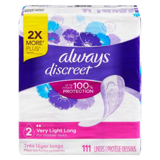 Picture of ALWAYS DISCREET PANTYLINER VERY LIGHT ABSORBANCY - LONG LENGTH 111S