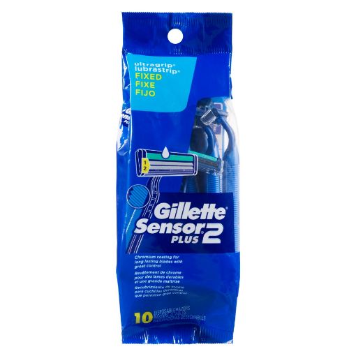 Picture of GILLETTE SENSOR 2 PLUS DISPOSABLE RAZORS - SOFT ULTRA GRIP 10S             