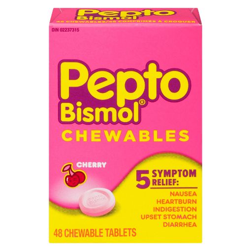 Picture of PEPTO BISMOL CHEWABLE TABLETS - CHERRY 48S