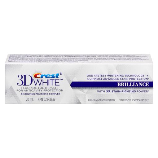 Picture of CREST 3D WHITE BRILLANCE VIBRANT WHITENING TOOTHPASTE -  PEPPERMINT 20ML   