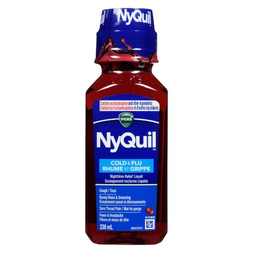 Picture of VICKS NYQUIL COLD and FLU LIQUID - CHERRY 236ML