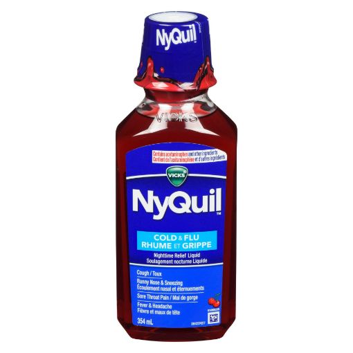 Picture of VICKS NYQUIL COLD and FLU - CHERRY LIQUID 354ML