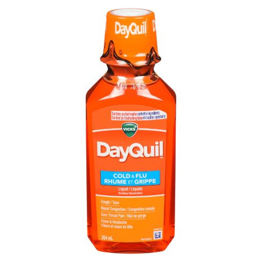 Picture of VICKS DAYQUIL COLD and FLU LIQUID - ORIGINAL 354ML