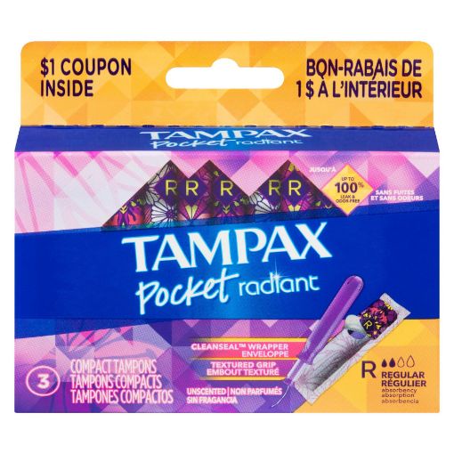 Picture of TAMPAX POCKET RADIANT TAMPON 3S                                            