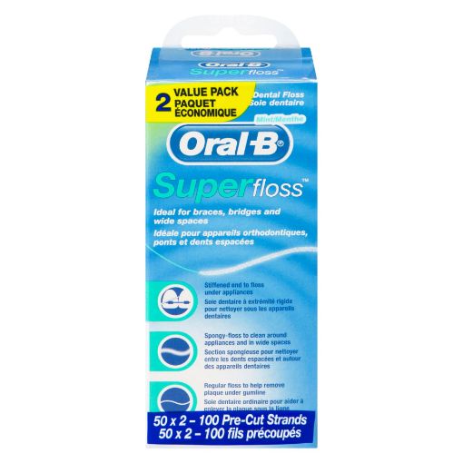 Picture of ORAL-B SUPER FLOSS STRANDS - MINT TWIN PACK 2X50S
