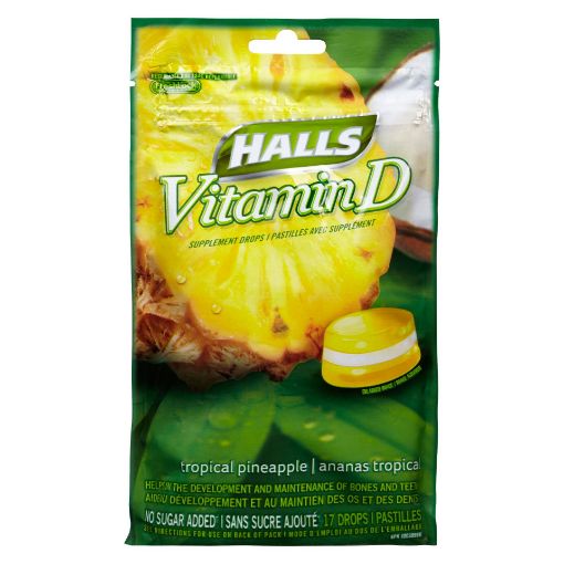 Picture of HALLS VITAMIN D TROPICAL PINEAPPLE 17S