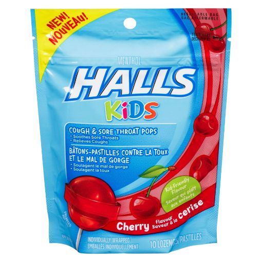 Picture of HALLS KIDS POPS - CHERRY - BAG 10S                                         