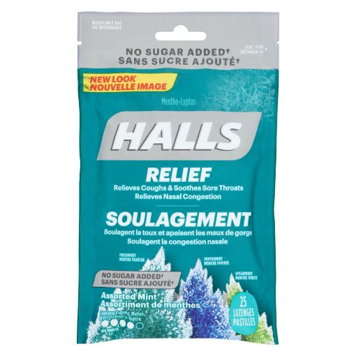 Picture of HALLS LOZENGES - ASSORTED MINT - SUGAR FREE 25S                            