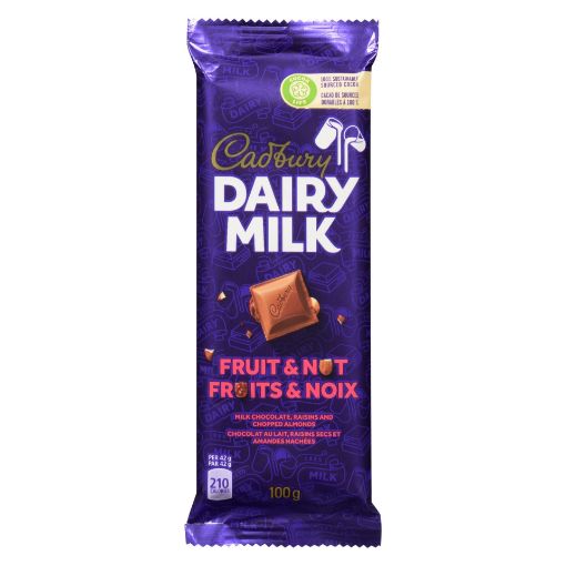 Picture of CADBURY DAIRY MILK FRUIT and NUT - FAMILY BAR 100GR