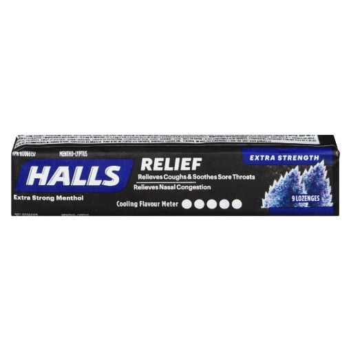 Picture of HALLS LOZENGE - EXTRA STRONG 9S                                            