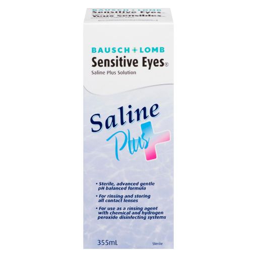 Picture of BAUSCH and LOMB SENSITIVE EYES SALINE SOLUTION PLUS 355ML