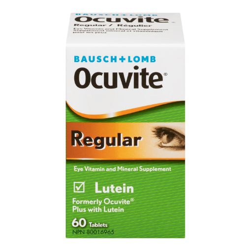 Picture of BAUSCH and LOMB OCUVITE REGULAR W/LUTEIN EYE VITAMIN and MINERAL SUPPLEMENT 60S