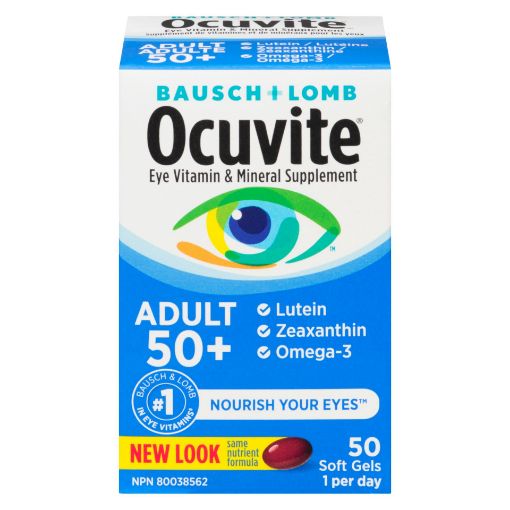 Picture of BAUSCH and LOMB OCUVITE ADULT 50+ EYE VITAMIN and MINERAL SUPPLEMENT 50S