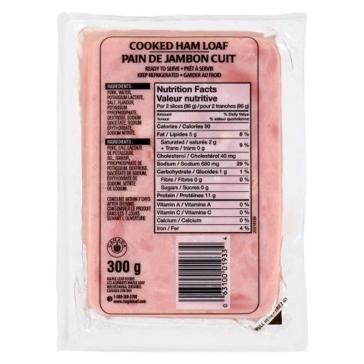Picture of MAPLE LEAF DAWN COOKED HAM LOAF 300GR                                      