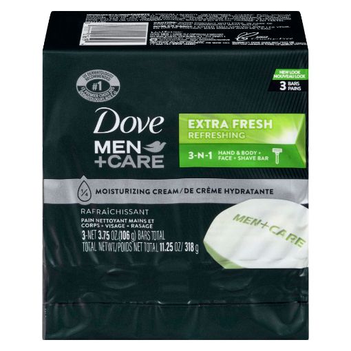 Picture of DOVE MEN+CARE BAR SOAP -EXTRA FRESH 318GR                                  