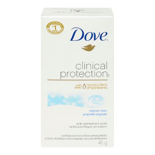 Picture of DOVE CLINICAL PROTECTION ANTIPERSPIRANT - ORIGINAL CLEAN SOLID 45GR