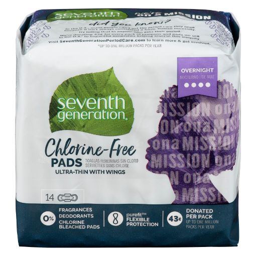 Picture of SEVENTH GENERATION PADS -  ULTRA THIN WITH WINGS -  OVERNIGHT 14S