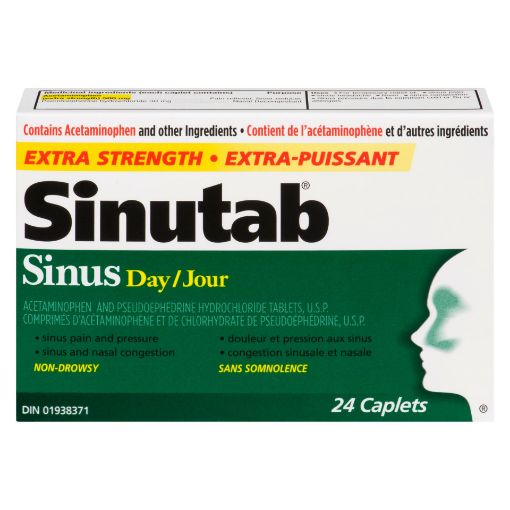 Picture of SINUTAB SINUS EXTRA STRENGTH - NON-DROWSY CAPLET 24S                       