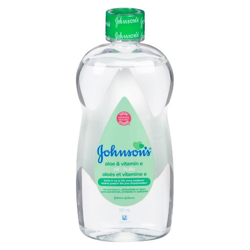 Picture of JOHNSON and JOHNSON BABY OIL - ALOE and VIT E 592ML
