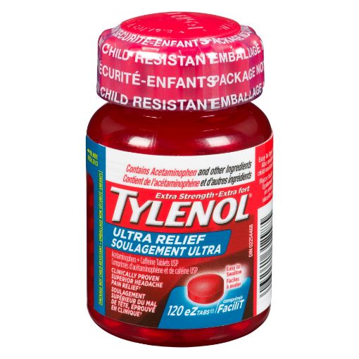 Picture of TYLENOL ULTRA RELIEF - TOUGH ON HEADACHES CAPLET 120S                      