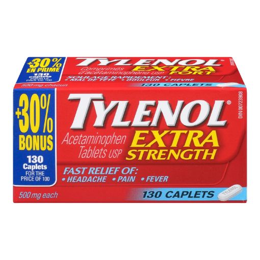 Picture of TYLENOL ACET - EXTRA STRENGTH - BONUS CAPLET 500MG 100+30S