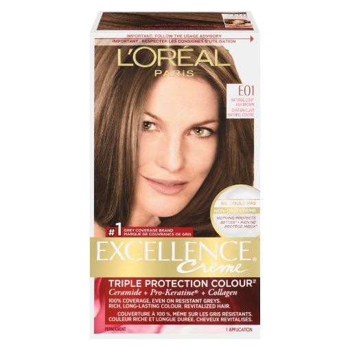 Picture of LOREAL EXCELLENCE HAIR COLOUR - NATURAL LIGHT ASH BROWN #E01               