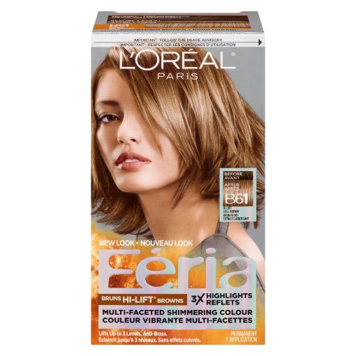 Picture of LOREAL FERIA HI-LIFT HAIR COLOUR - COOL BROWN #B61                         