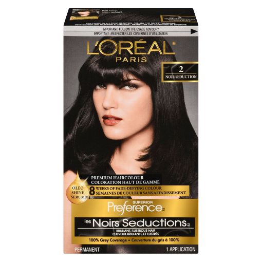 Picture of LOREAL PREFERENCE HAIR COLOUR - NATURAL BLACK #2                           