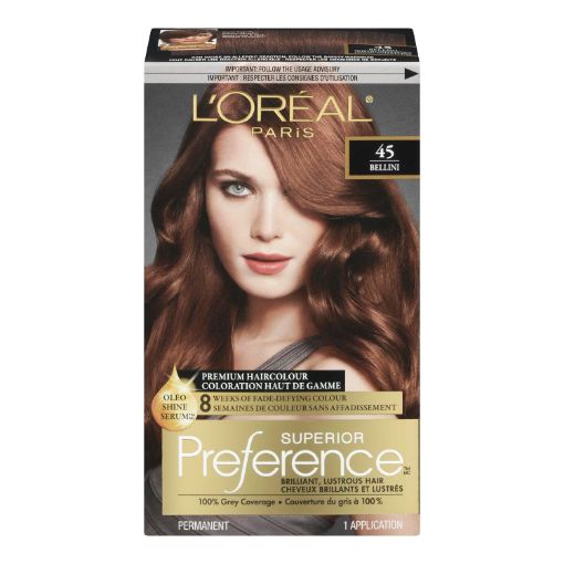 Picture of LOREAL PREFERENCE HAIR COLOUR - MEDIUM COPPER BROWN #45                    