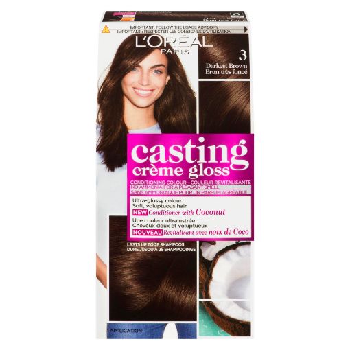 Picture of LOREAL CASTING HAIR COLOUR - DARKEST BROWN 3                               