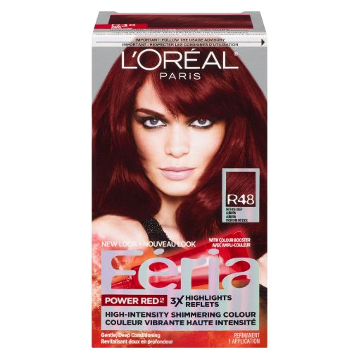 Picture of LOREAL FERIA HAIR COLOUR - POWER RED INTENSE DEEP AUBURN R48               