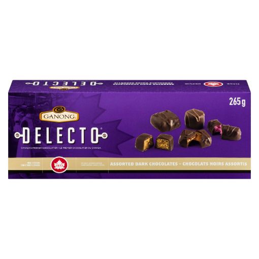 Picture of GANONG DELECTO ASSORTED BOX - DARK CHOCOLATE 265GR                         