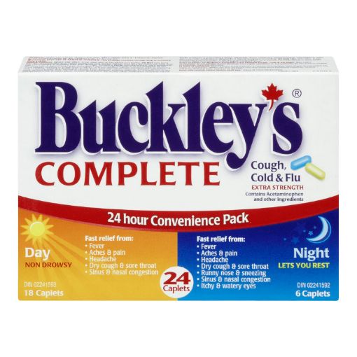 Picture of BUCKLEYS COMPLETE EXTRA STRENGTH COUGH/COLD/FLU DAY/NIGHT CAPLETS 24S