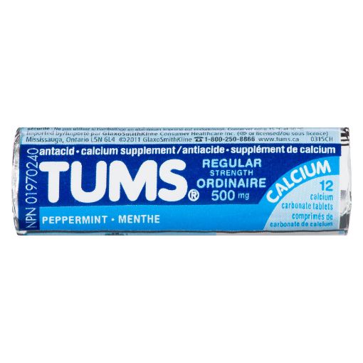 Picture of TUMS PEPPERMINT TABLET 500MG 12S