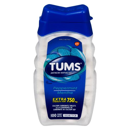 Picture of TUMS EXTRA STRENGTH - PEPPERMINT TABLET 750MG 100S                         