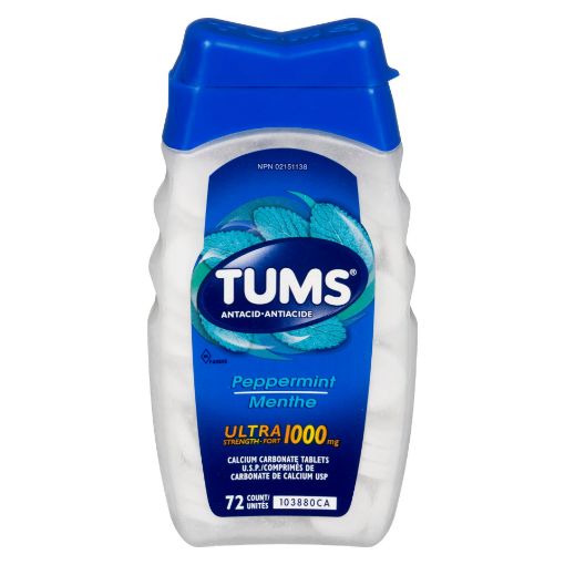 Picture of TUMS ULTRA STRENGTH - PEPPERMINT TABLET 1000MG 72S                         