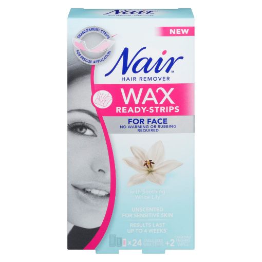 Picture of NAIR ONE SIDE WAX STRIP FACE LILY 24S                                      